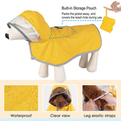 Lukovee dog raincoat clear hood provides protection without blocking sight.