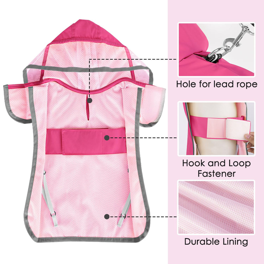 Lukovee dog raincoat leash hole for easy leash attachment