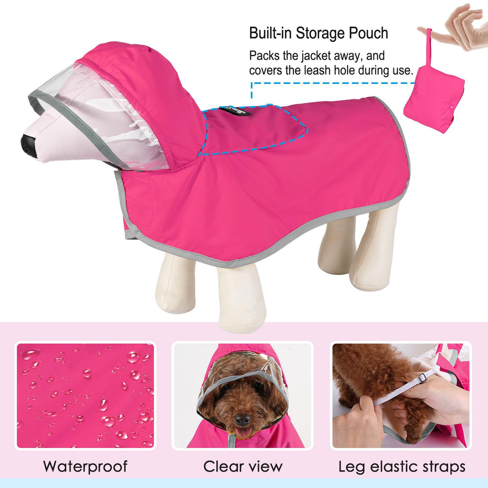 Lukovee dog raincoat pocket design for portable storage