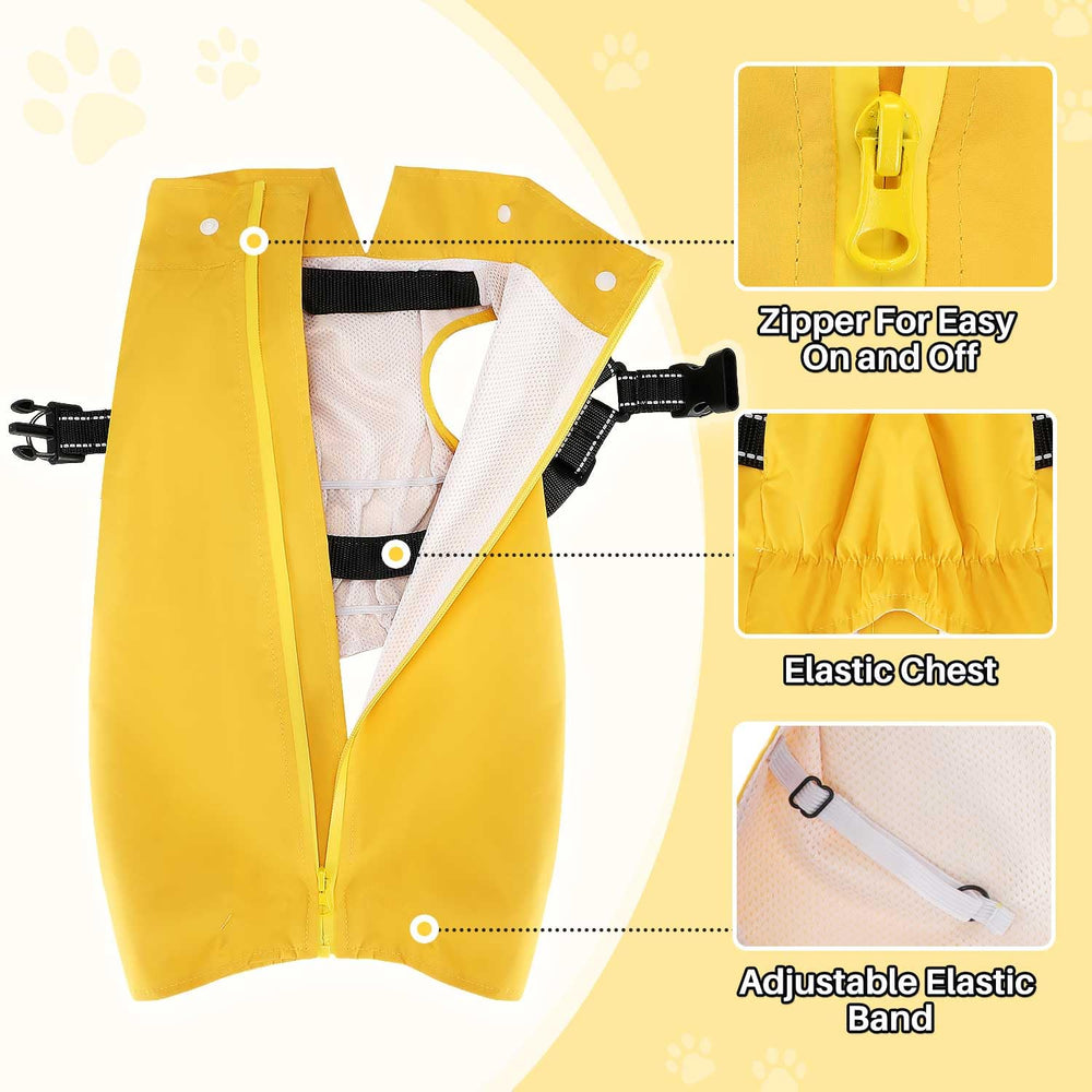 Lukovee dog raincoat reflective brim boosts nighttime visibility for safer walks