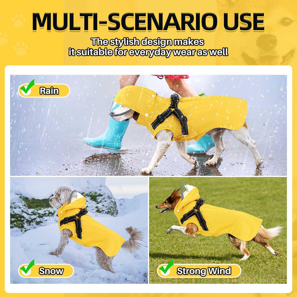 Lukovee dog raincoat sleeveless design fits comfortably with chest strap