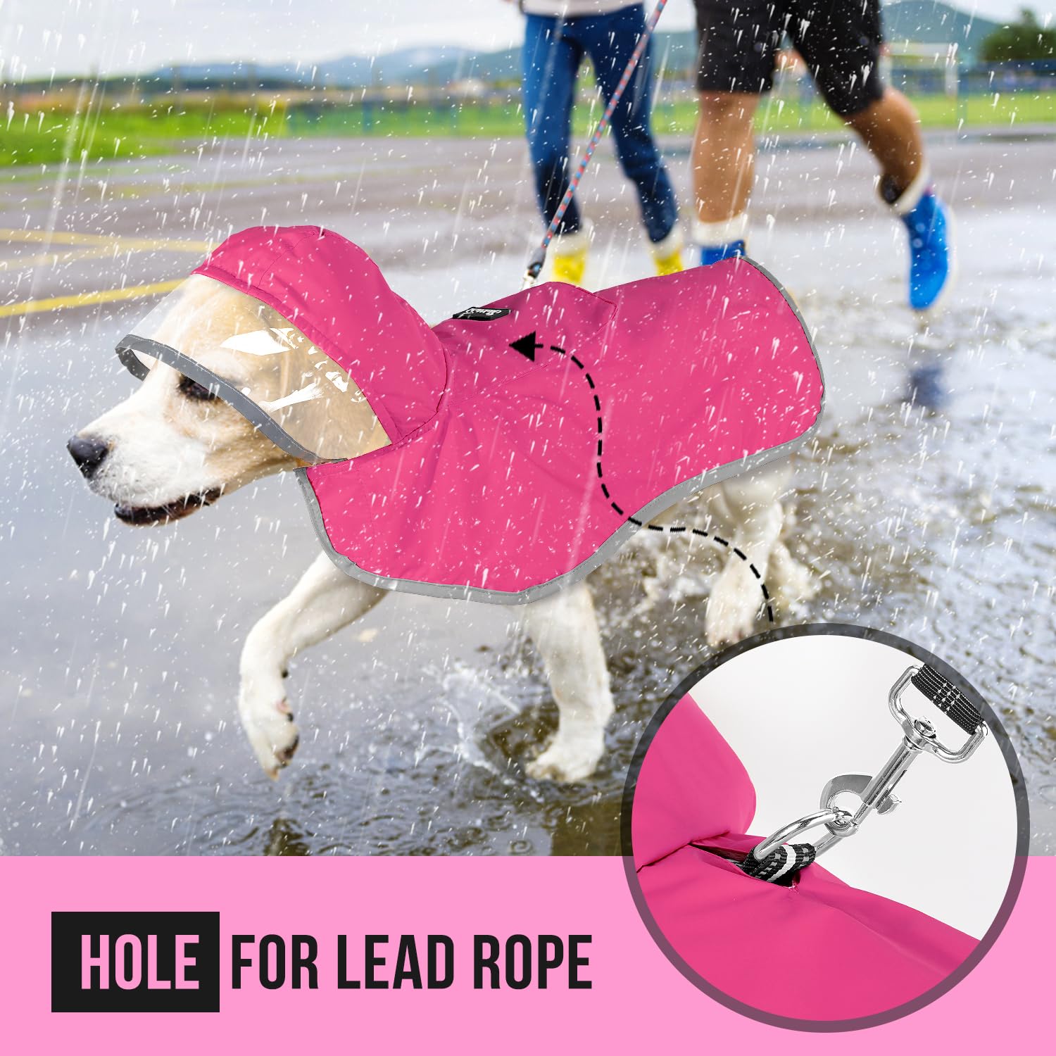 Lukovee dog raincoat soft inner mesh increases comfort