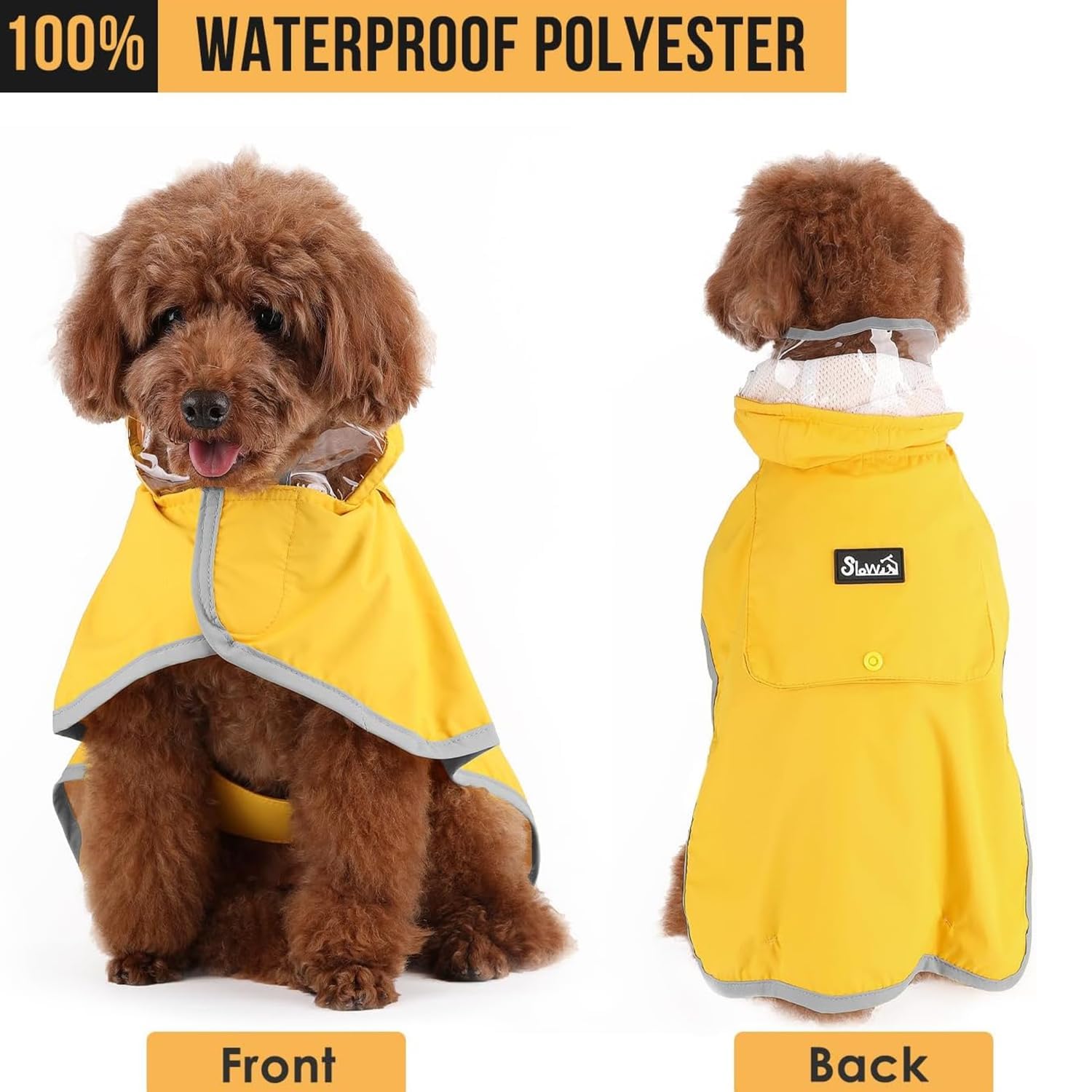 Lukovee dog raincoat waterproof fabric keeps pets dry in heavy rain.