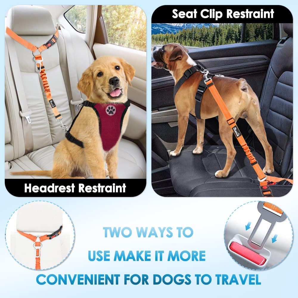 Lukovee dog seat belt in-car-use keeps pets comfortable during drives
