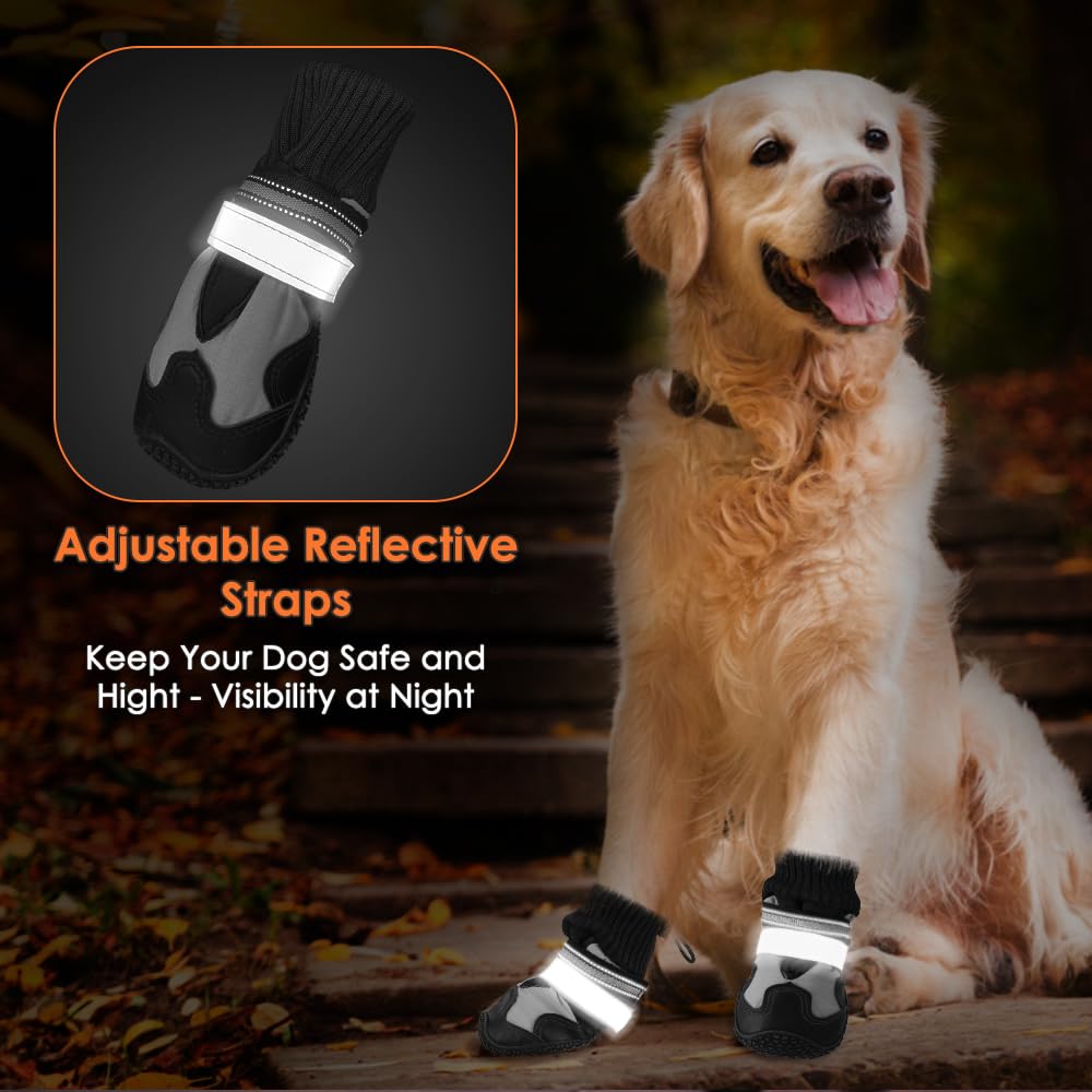 Lukovee waterproof coating keeps paws dry on wet or snowy days.