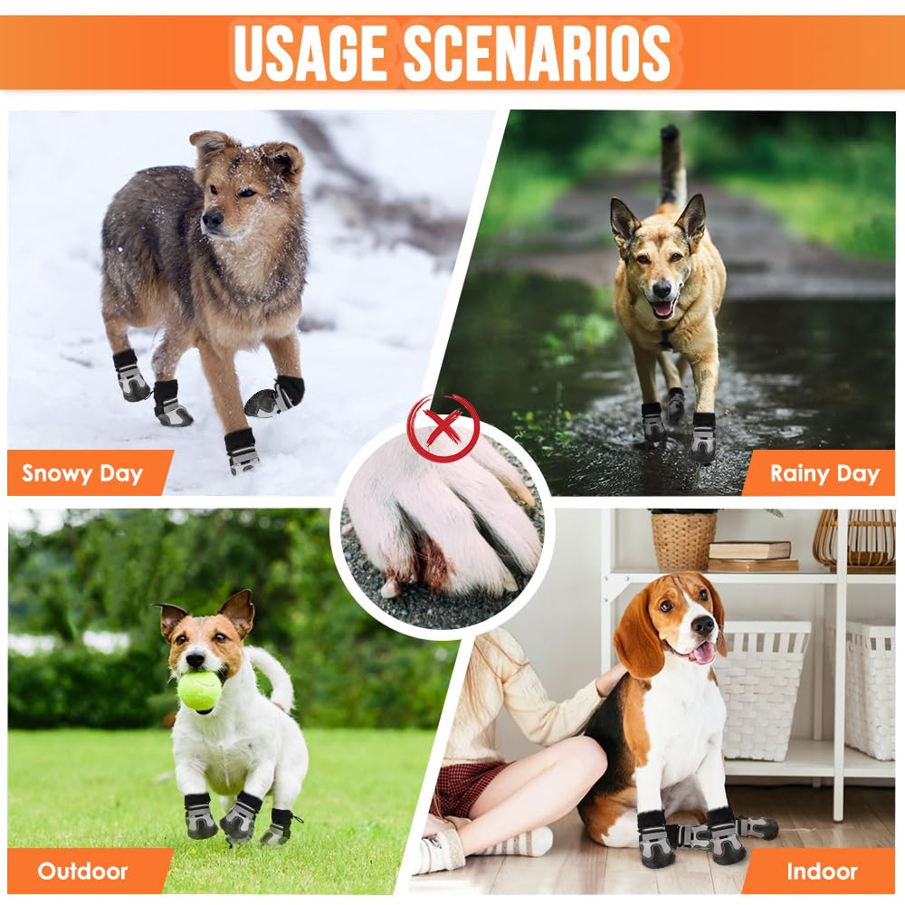 Lukovee dog shoes ideal for winter walking on slippery floors and surfaces.