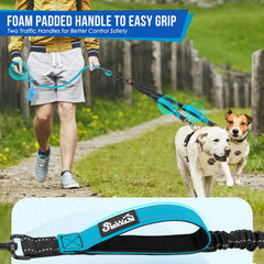Lukovee Double Dog Leash padded handles provide comfortable grip during long walks.