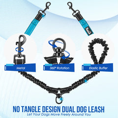 Lukovee Double Dog Leash two-dog splitter keeps your pets balanced.