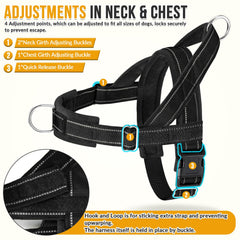 Lukovee No Pull Harness neck and chest adjustment demonstrates easy wear