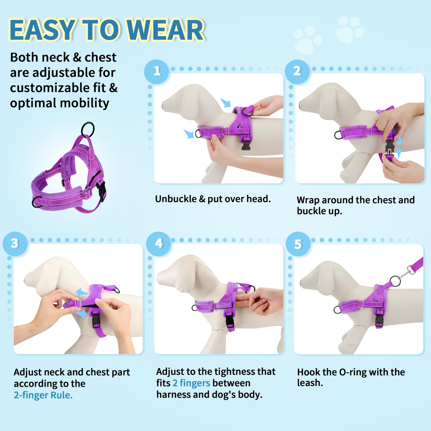 Lukovee Measurement Guide purple helps you pick the right size.