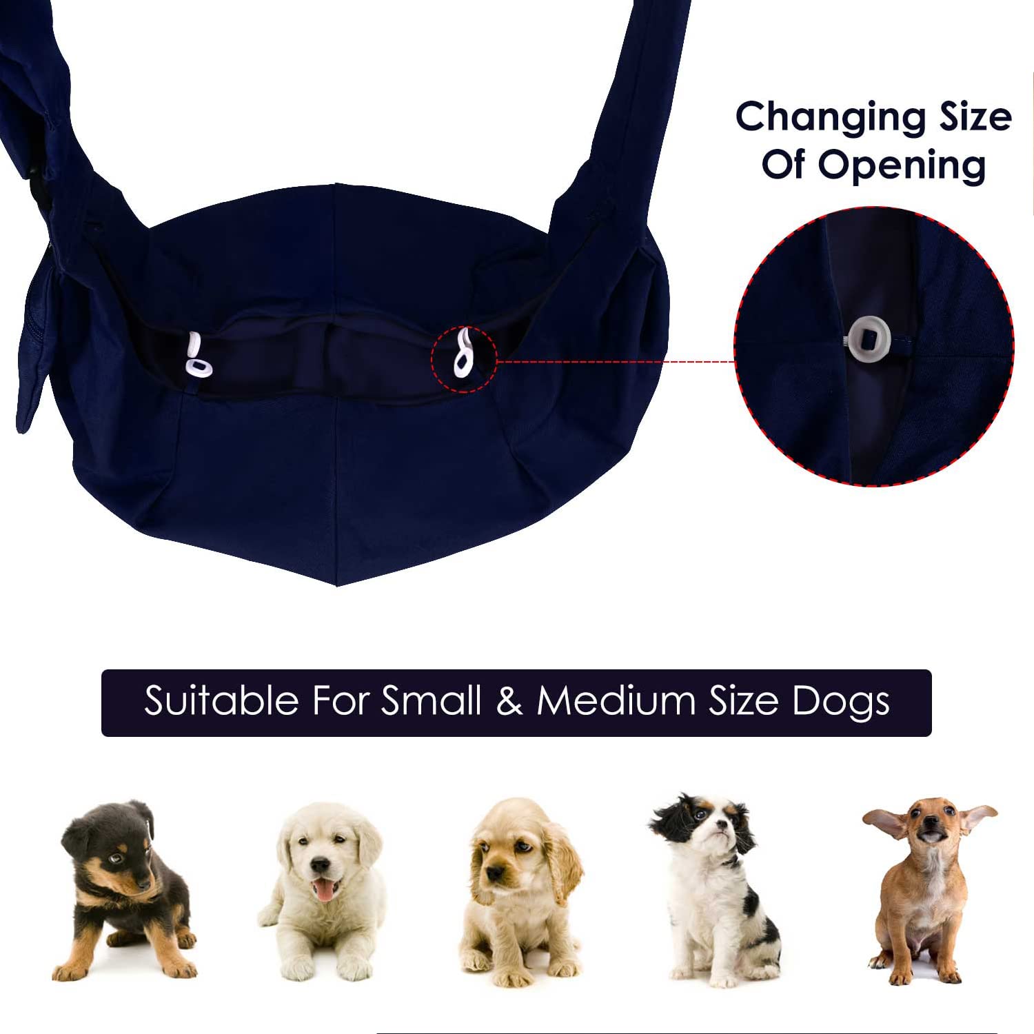 Lukovee Pet Sling hand-free-use enables hands-free carrying on errands