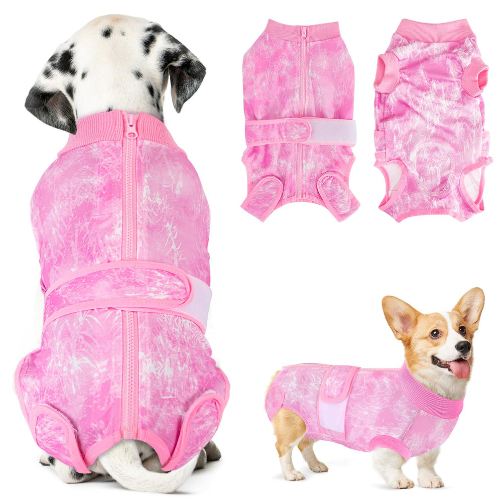 Lukovee Recovery Suit for Dogs with back zipper for easy wearing and secure fit.