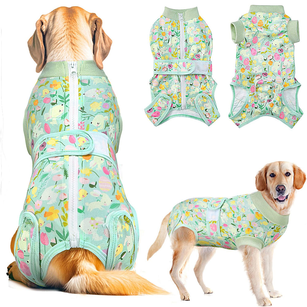 Lukovee Recovery Suit for Dogs shows back zipper for easy wear and secure fit