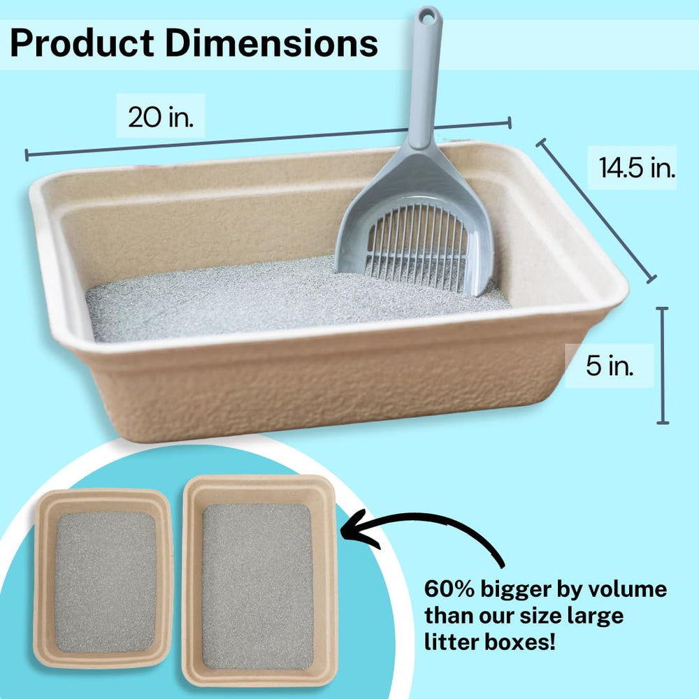 Luli & Cat disposable litter box in-use demonstrates easy disposal and weekly cleaning convenience