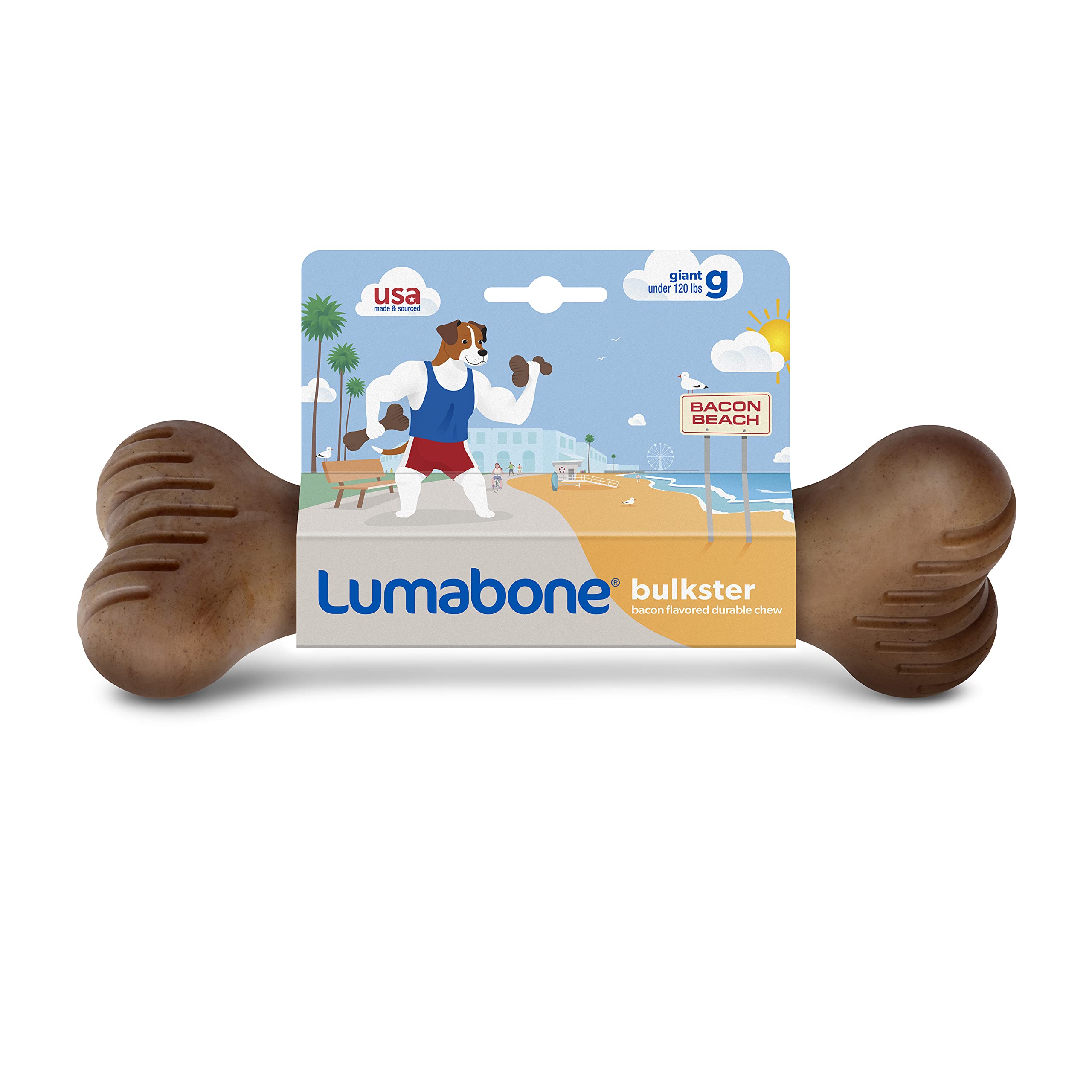 Lumabone Bulkster easy pickup chew supports grabbing during play.