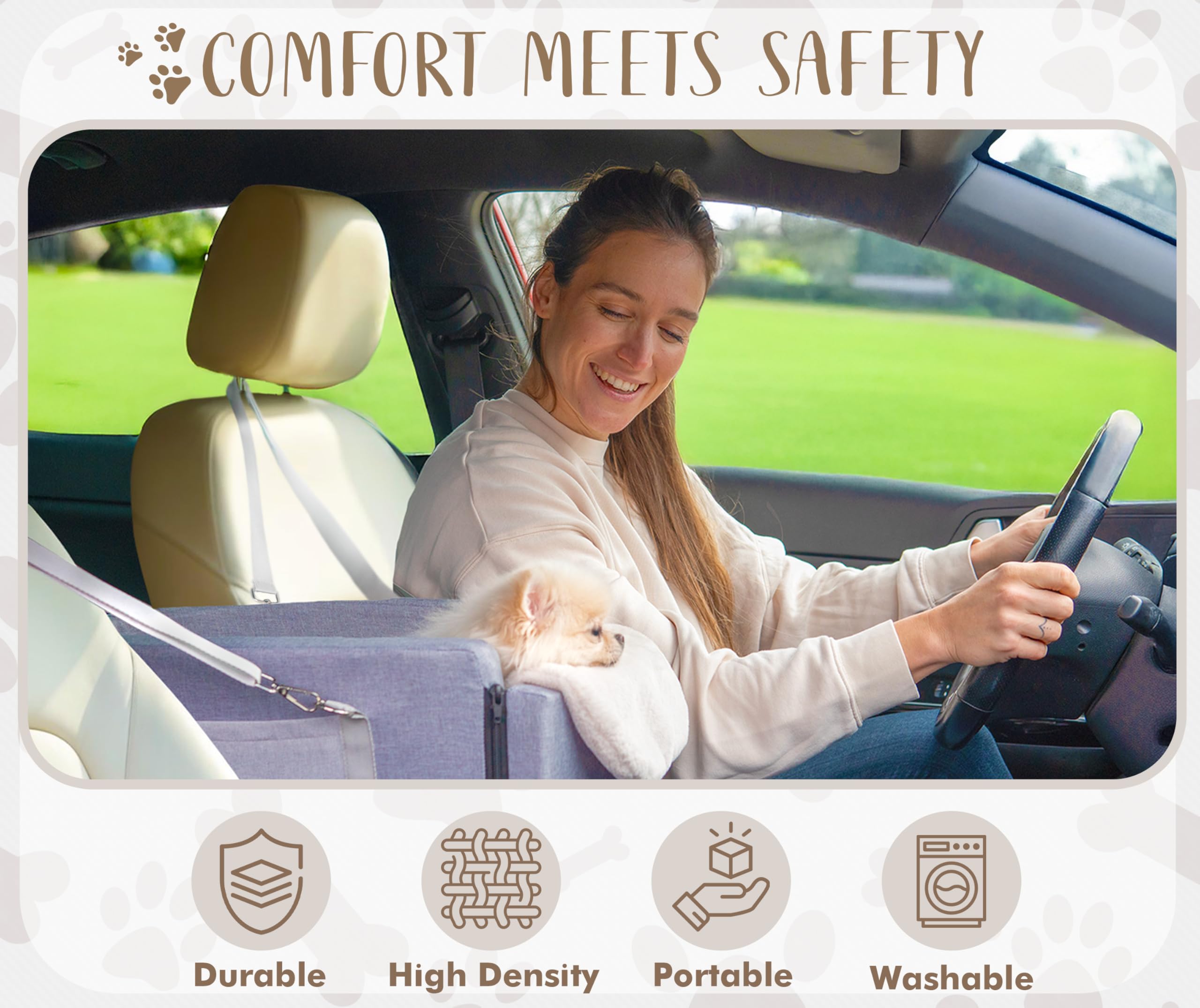 Lumies dog car seat washable-cover—easy cleanup after road trips.