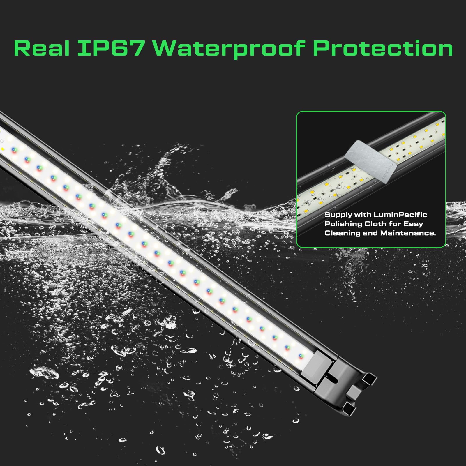 LuminPacific aquarium light anti-slip pads keep the fixture stable.