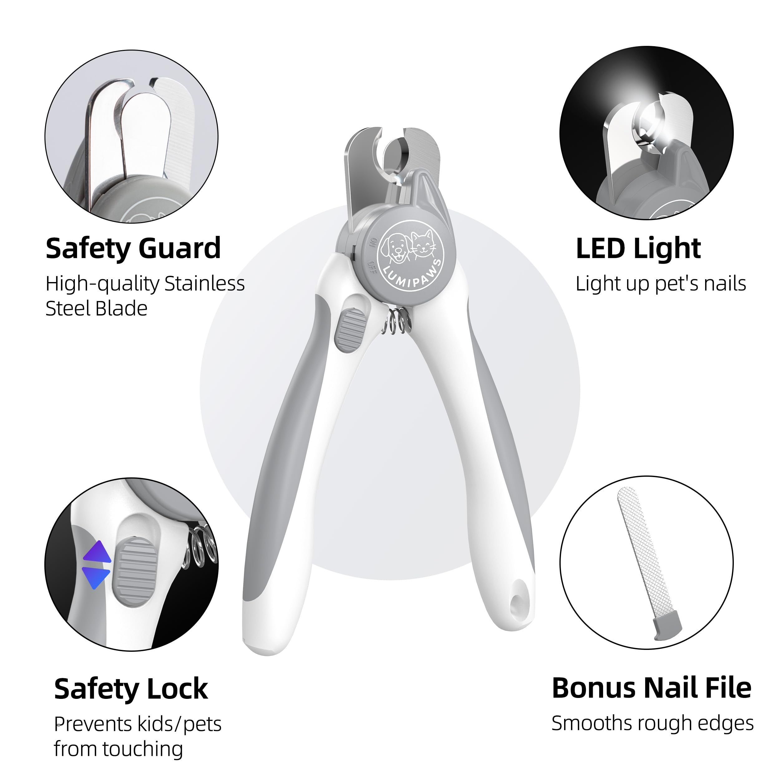 Lumipaws dog nail clippers ergonomic handle provides comfortable at-home grooming