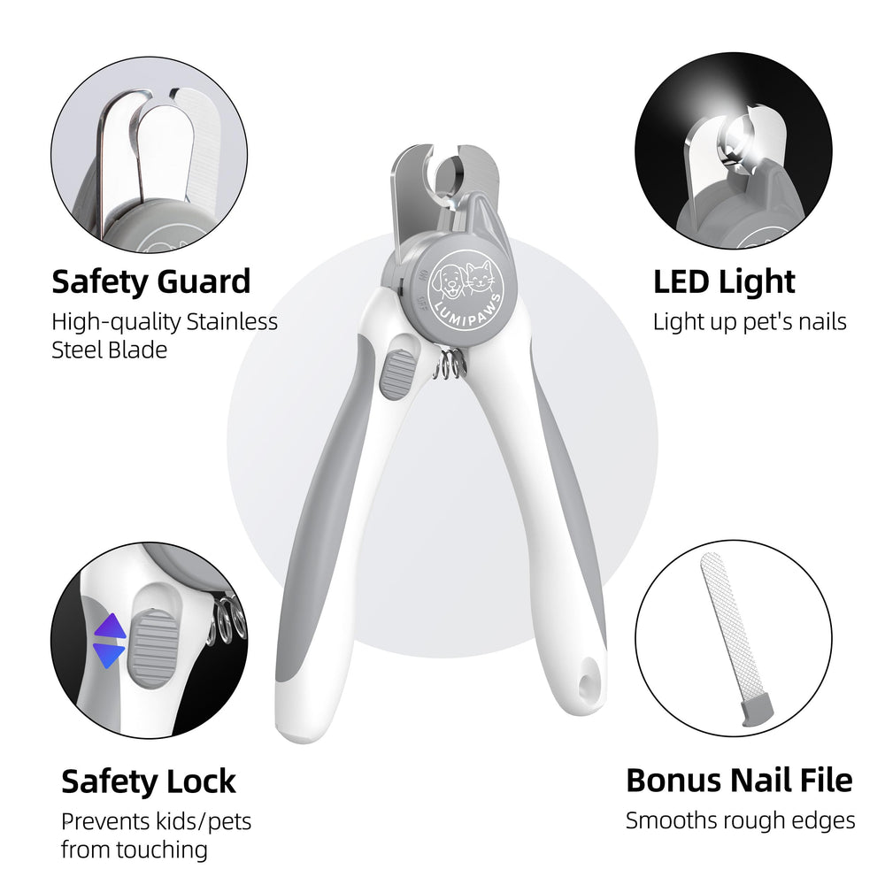 Lumipaws dog nail clippers ergonomic handle provides comfortable at-home grooming