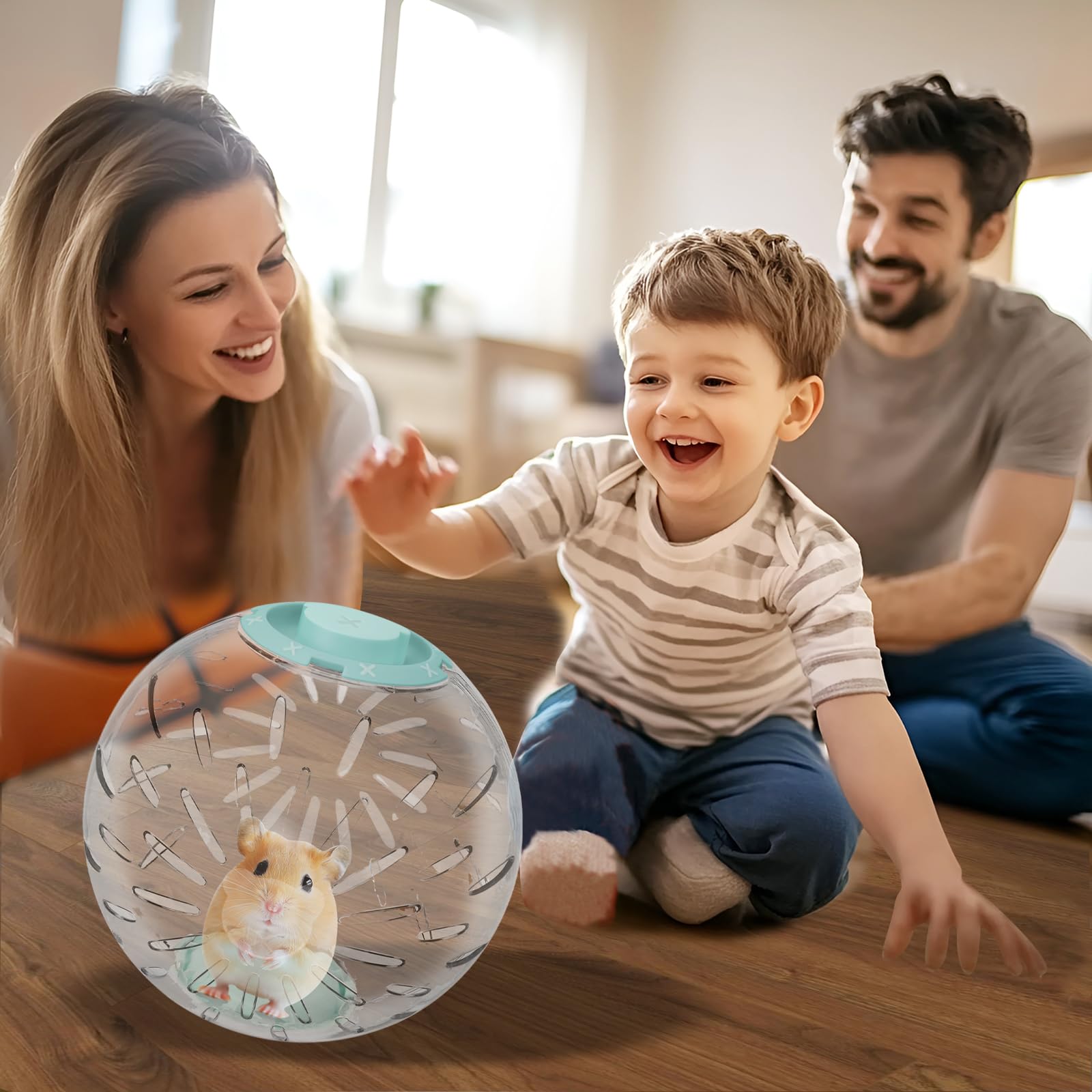 LummiPlay hamster ball resting option during cleaning for convenience.