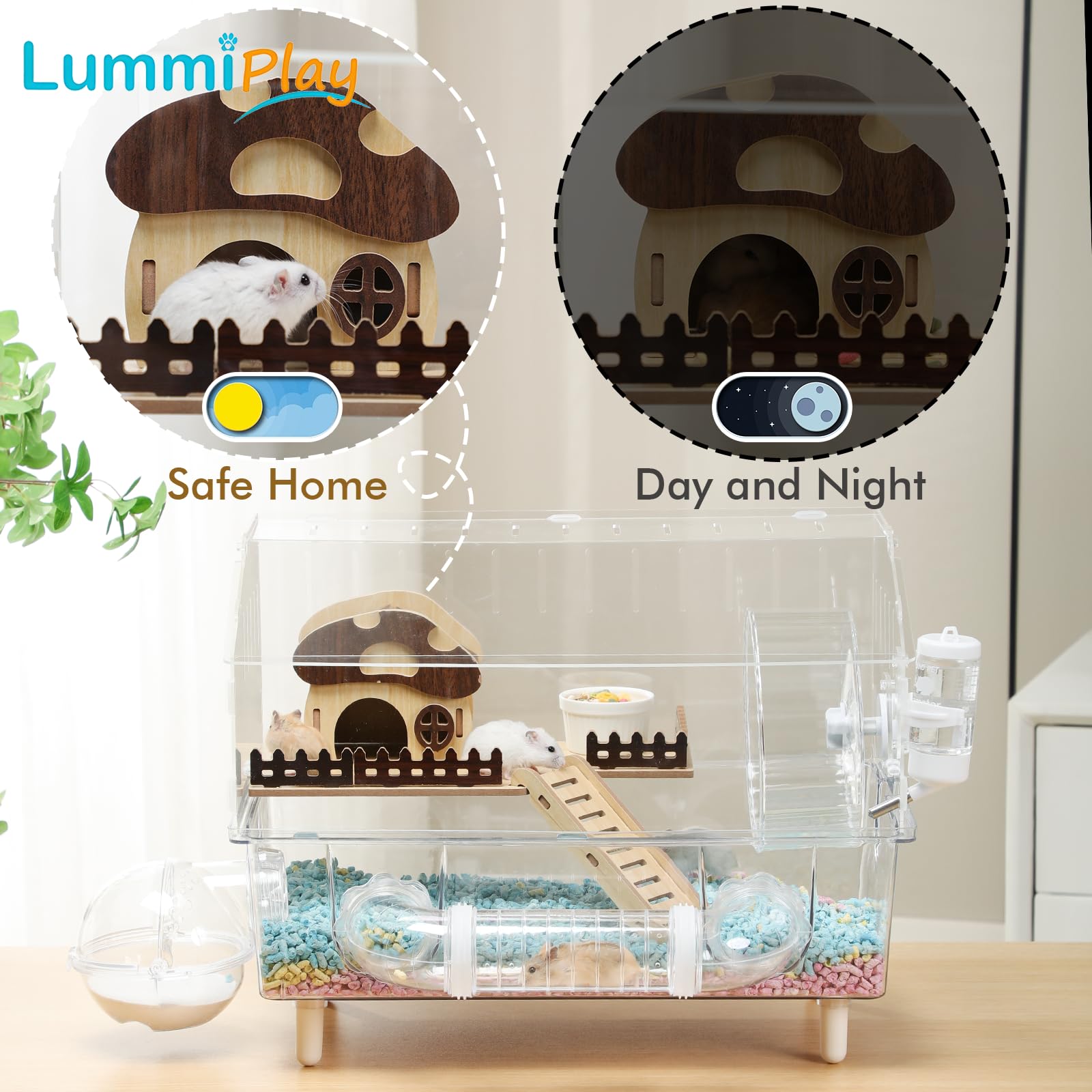LummiPlay bathroom area helps maintain a clean habitat during routine care.