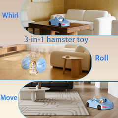 LummiPlay hamster exercise car blue with detachable ball enables flexible viewing.