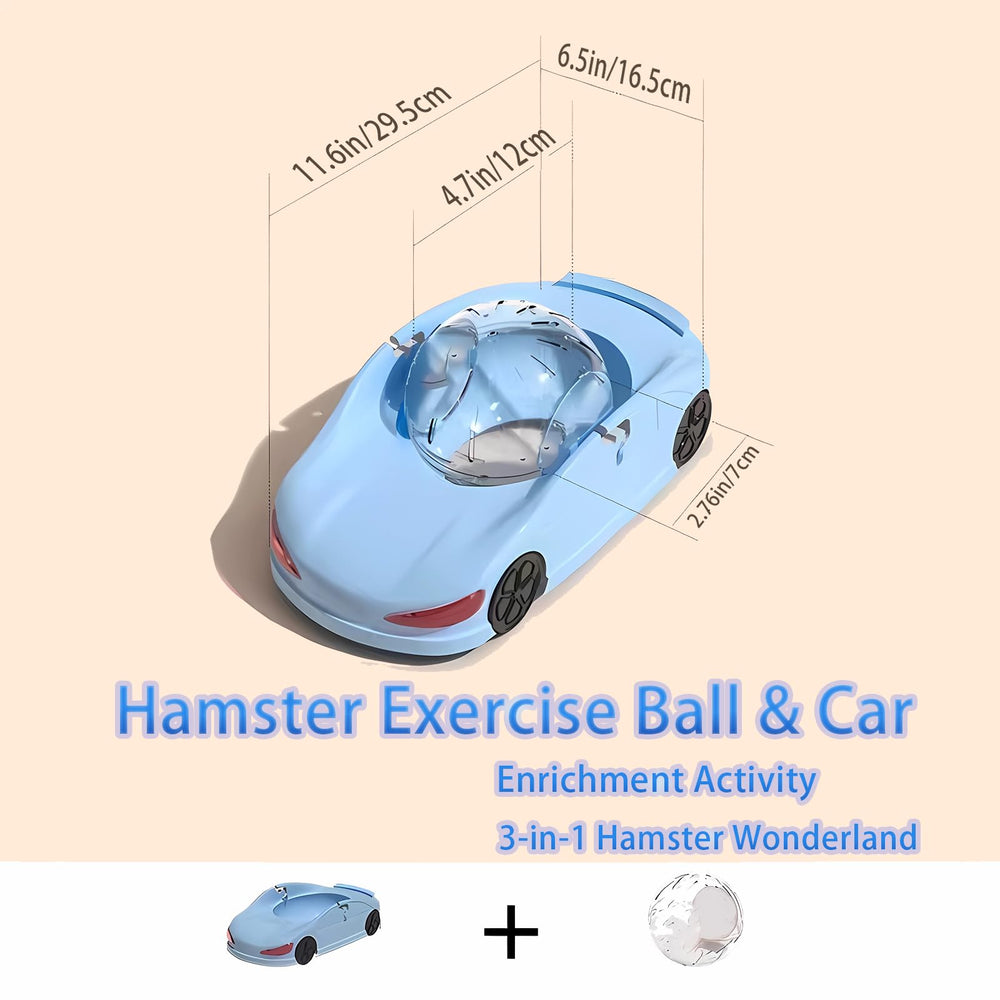 LummiPlay hamster exercise car durable blue construction withstands active play.