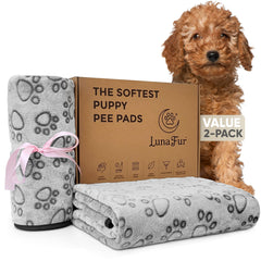 LUNA FUR washable puppy pads with soft top layer provide gentle comfort and high absorbency.