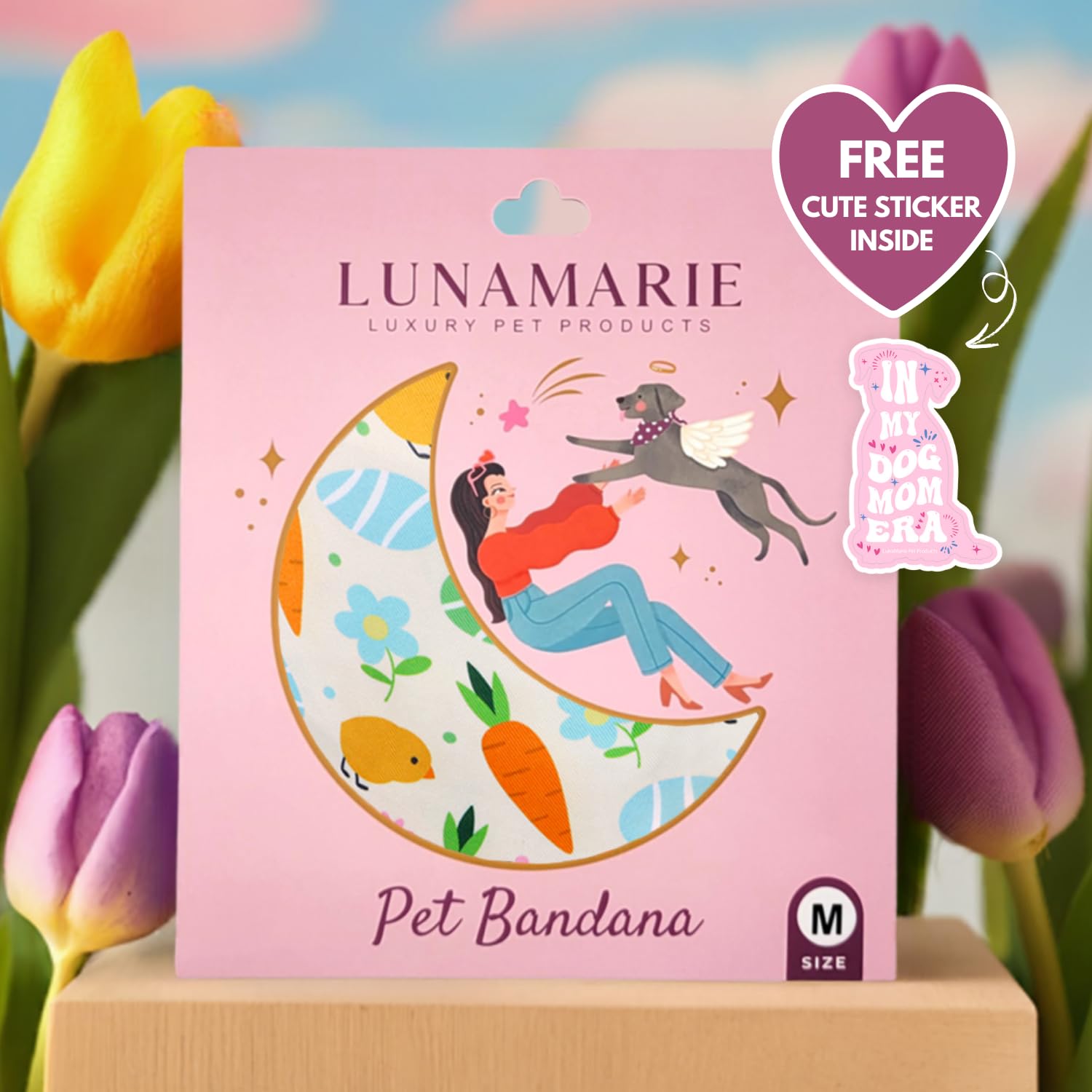 LunaMarie birthday bandana soft-silk polyester close-up emphasizes premium feel