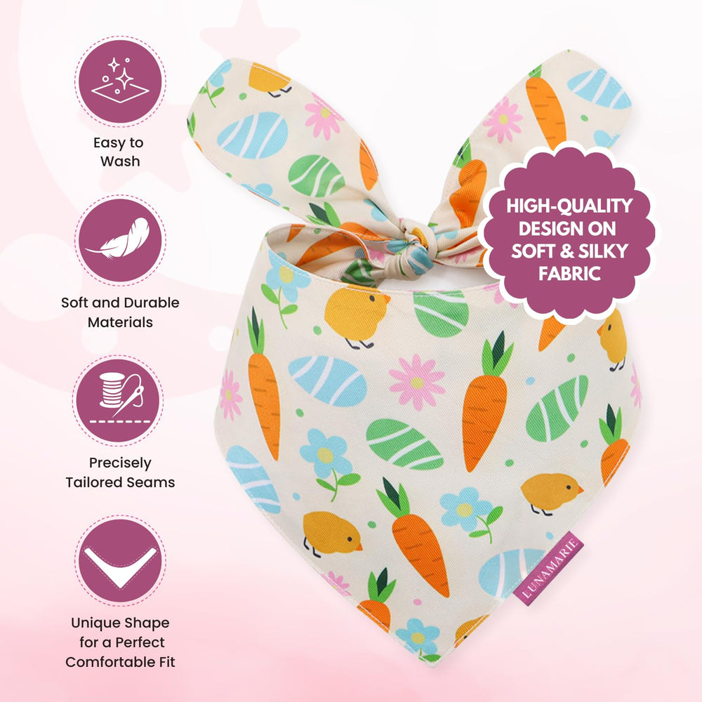 LunaMarie birthday bandana X-Small on-dog demonstrates secure, lightweight fit