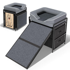 lunacme dog window perch with sofa provides a cozy elevated spot for close companionship.