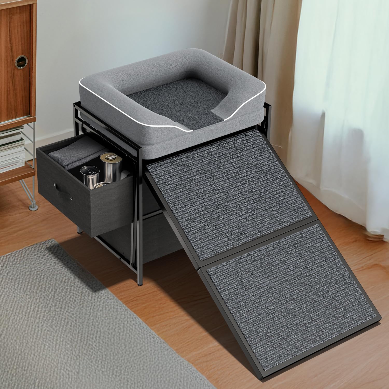 lunacme sleek design blends with home decor while providing a personal pet nook.