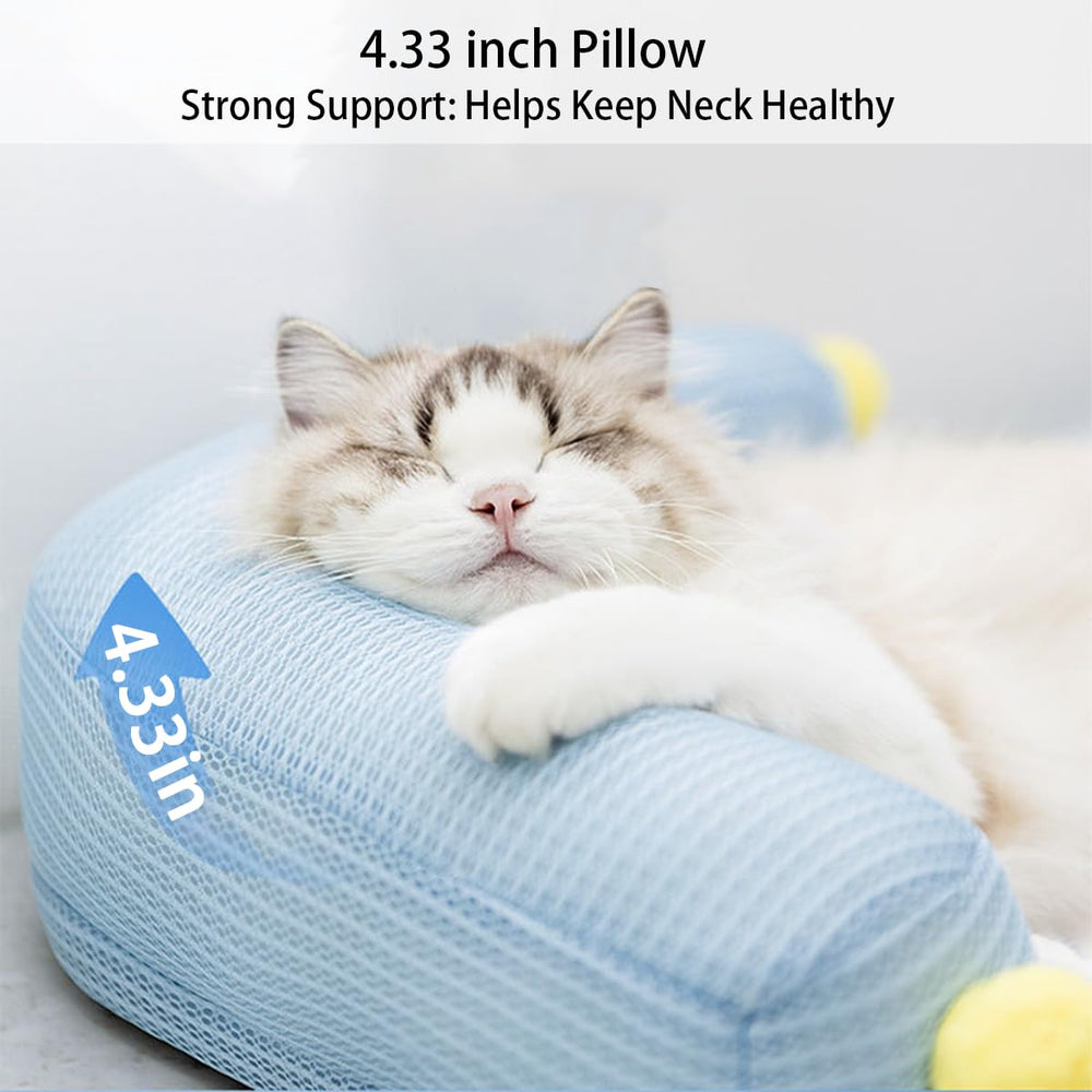 Lunale blue accents on cat bed showcasing stylish home decor appeal