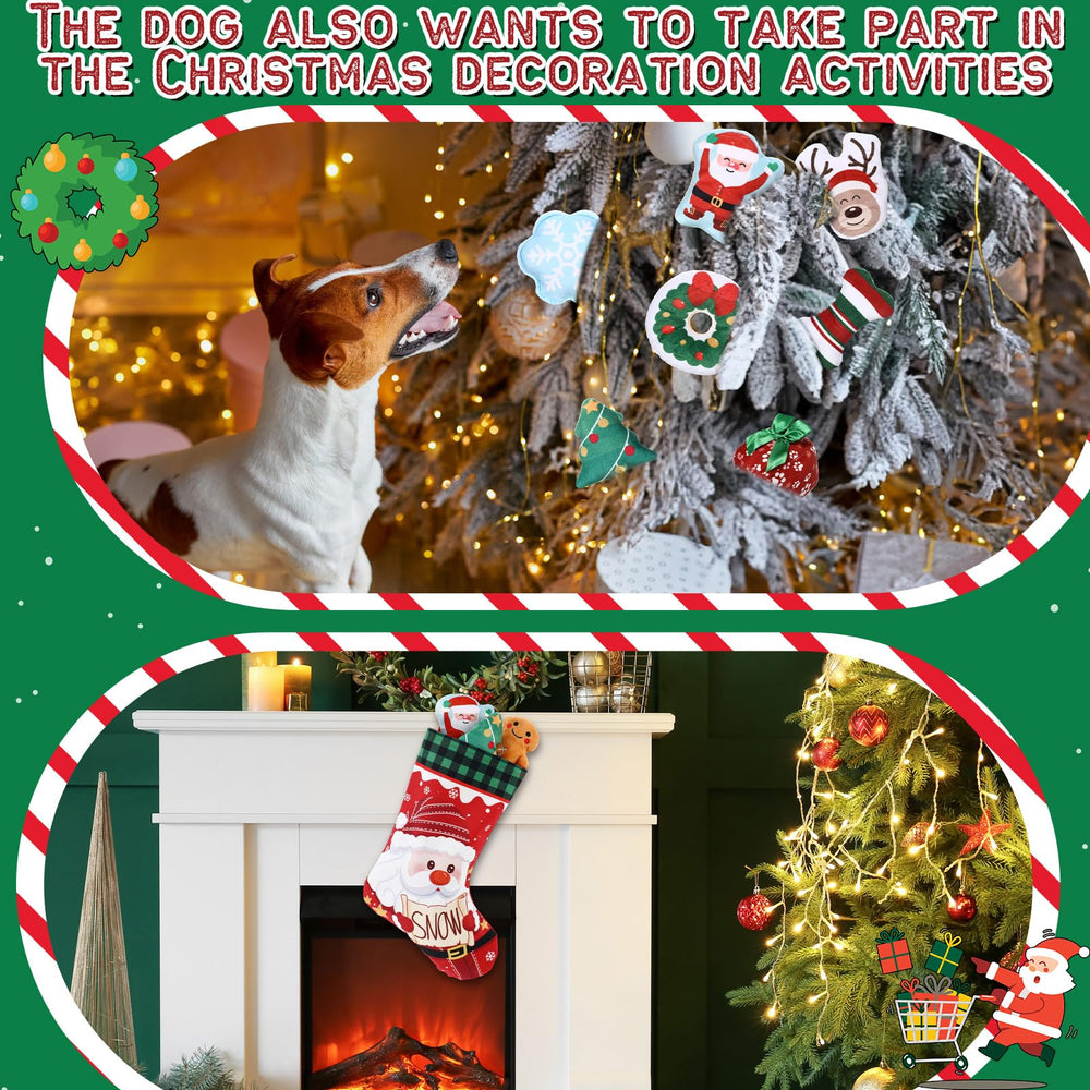 Lunmon Christmas-tree dog toy: colorful chew play for indoor seasonal entertainment.