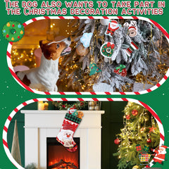 Lunmon Christmas-tree dog toy: colorful chew play for indoor seasonal entertainment.