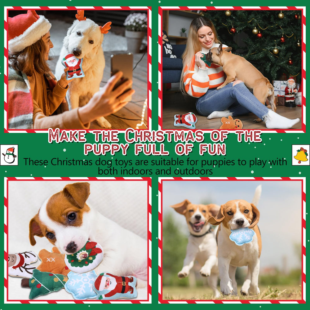 Lunmon Christmas-wreath dog toy: vibrant multi-texture squeaks for curious pups.