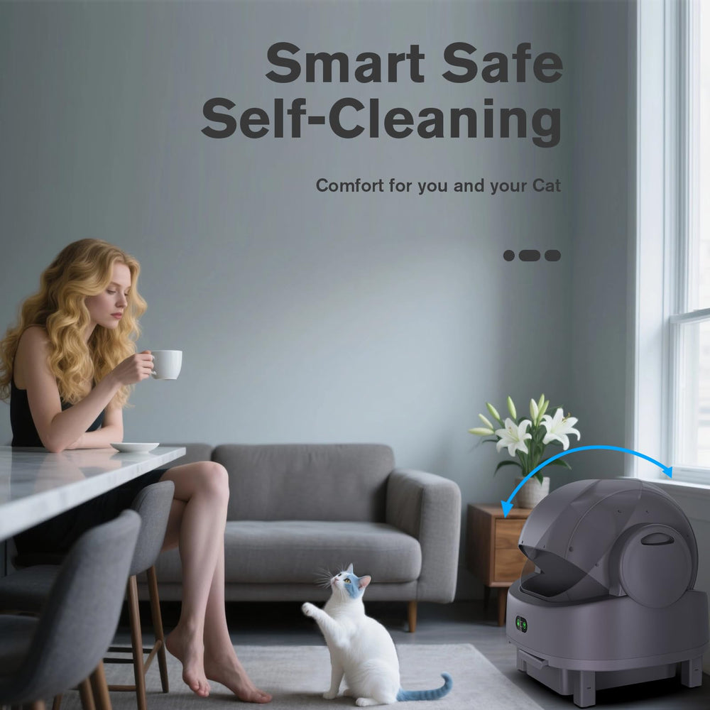 LUODIER infrared and weight sensors ensure safe, seamless cleaning cycles for every cat.