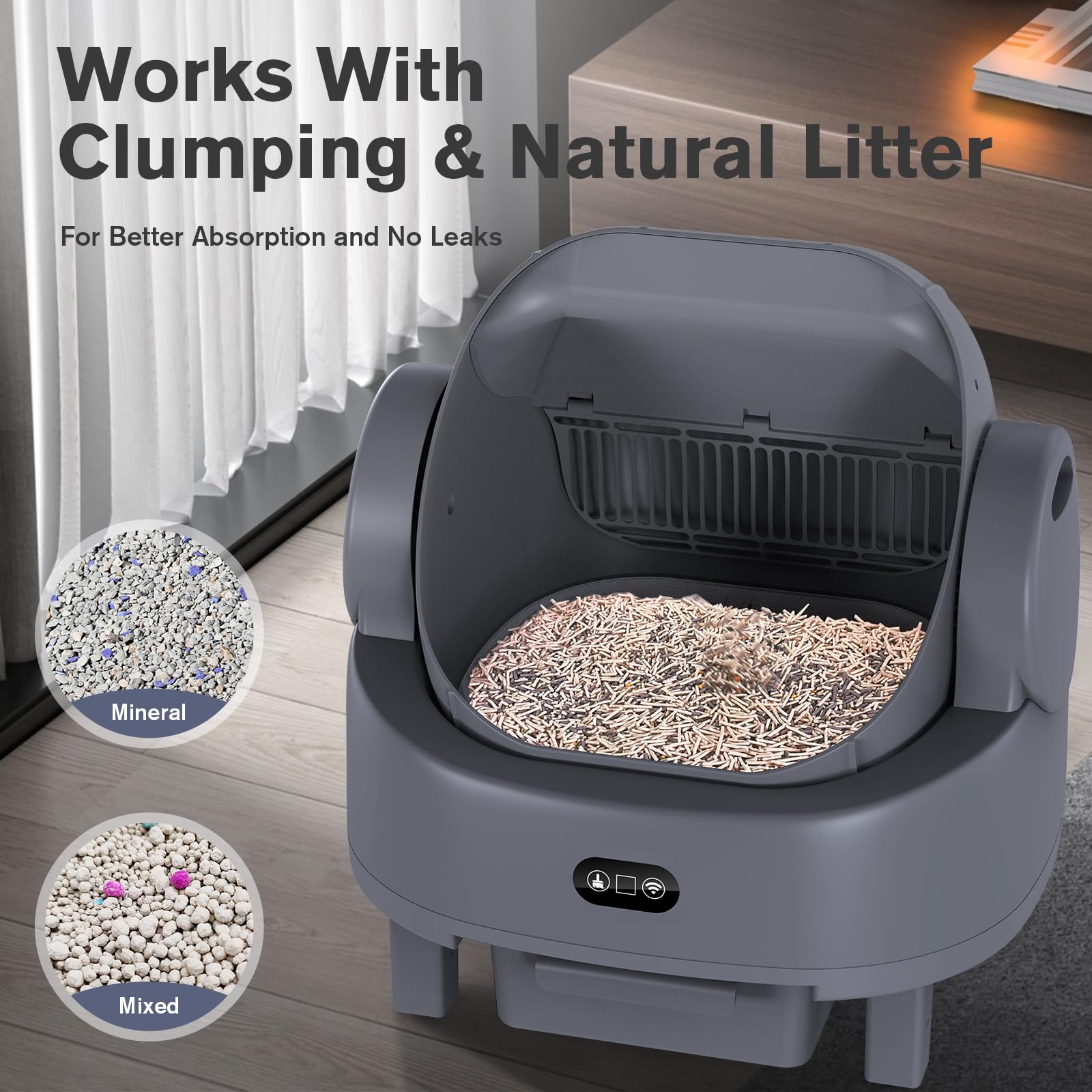 LUODIER pull-to-seal bags and mat reduce litter tracking around the home.