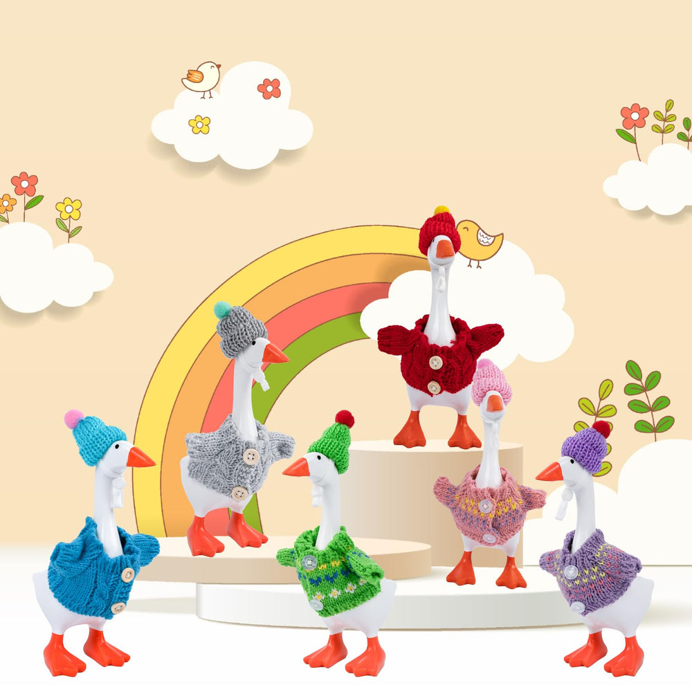 LUOHECAM goose figures wear securely for neat, lasting outfits on display.