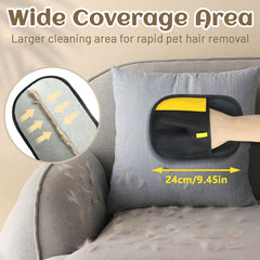 LUOMRTAN electrostatic remover captures pet hair quickly from couches, cars, and clothing.