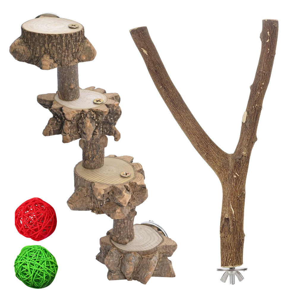 Luonfels parakeet perches ladder assembly shows easy cage attachment for two birds