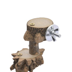 Luonfels parakeet perches 9.5-inch platform highlights natural wood texture and chewing appeal