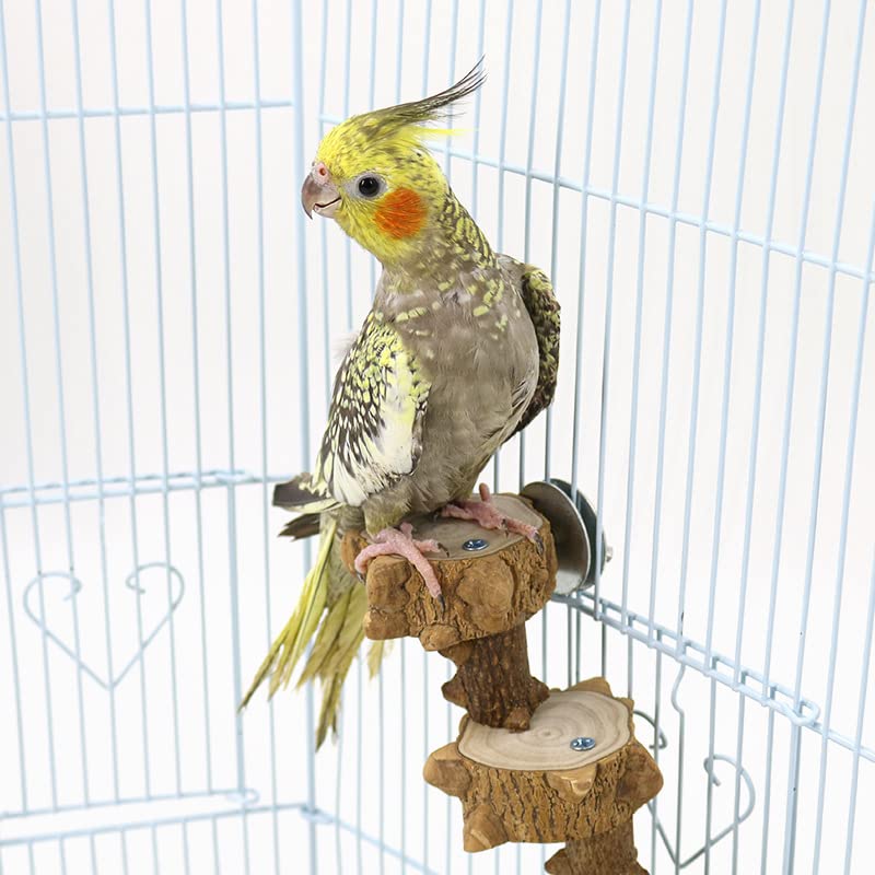 Luonfels wooden bird toy promotes natural chewing and play on a sturdy stand