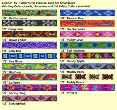 LupinePet Go Go Gecko collar pattern highlights durable jacquard weave