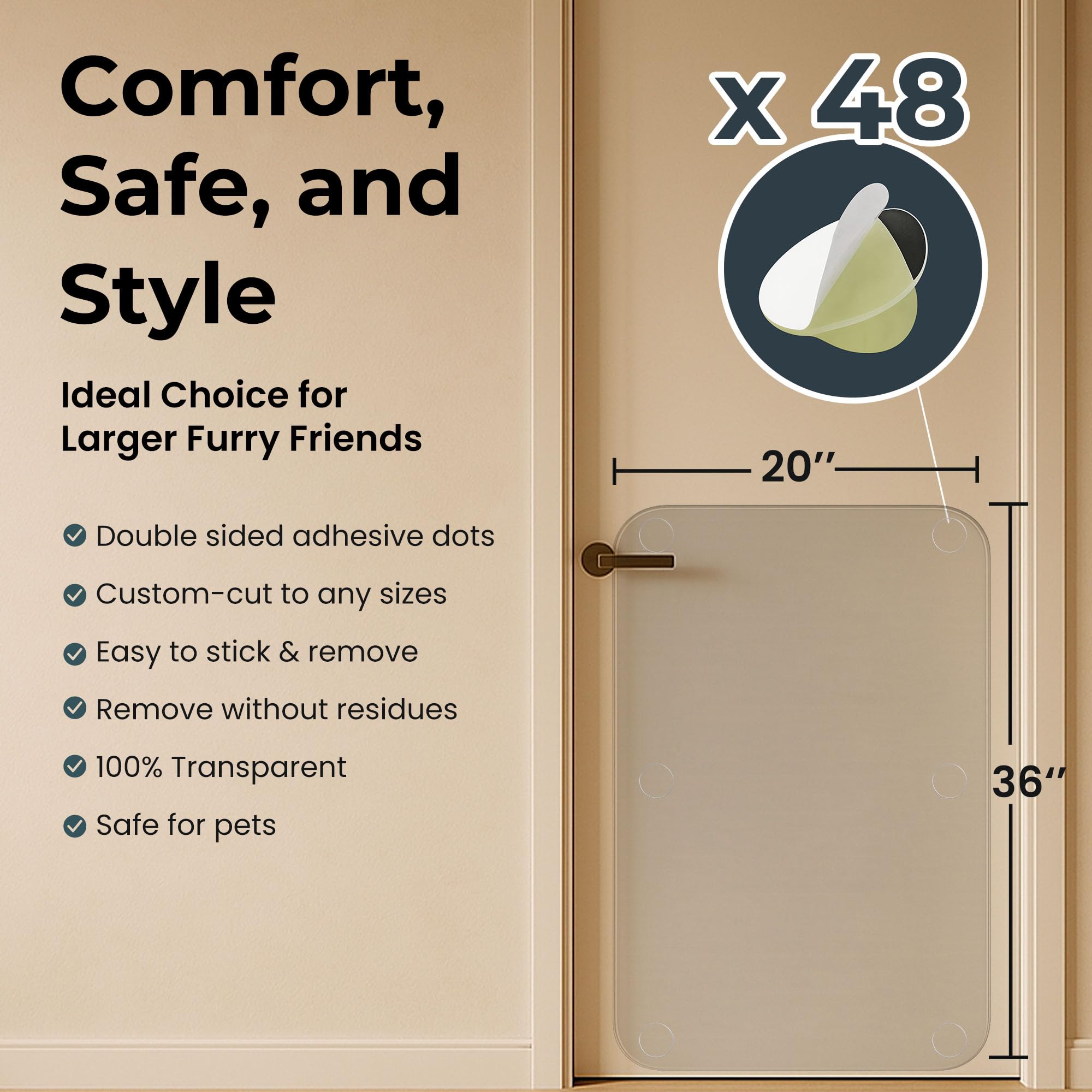 Lupvar crystal-clear scratching guard blends invisibly with wall or door