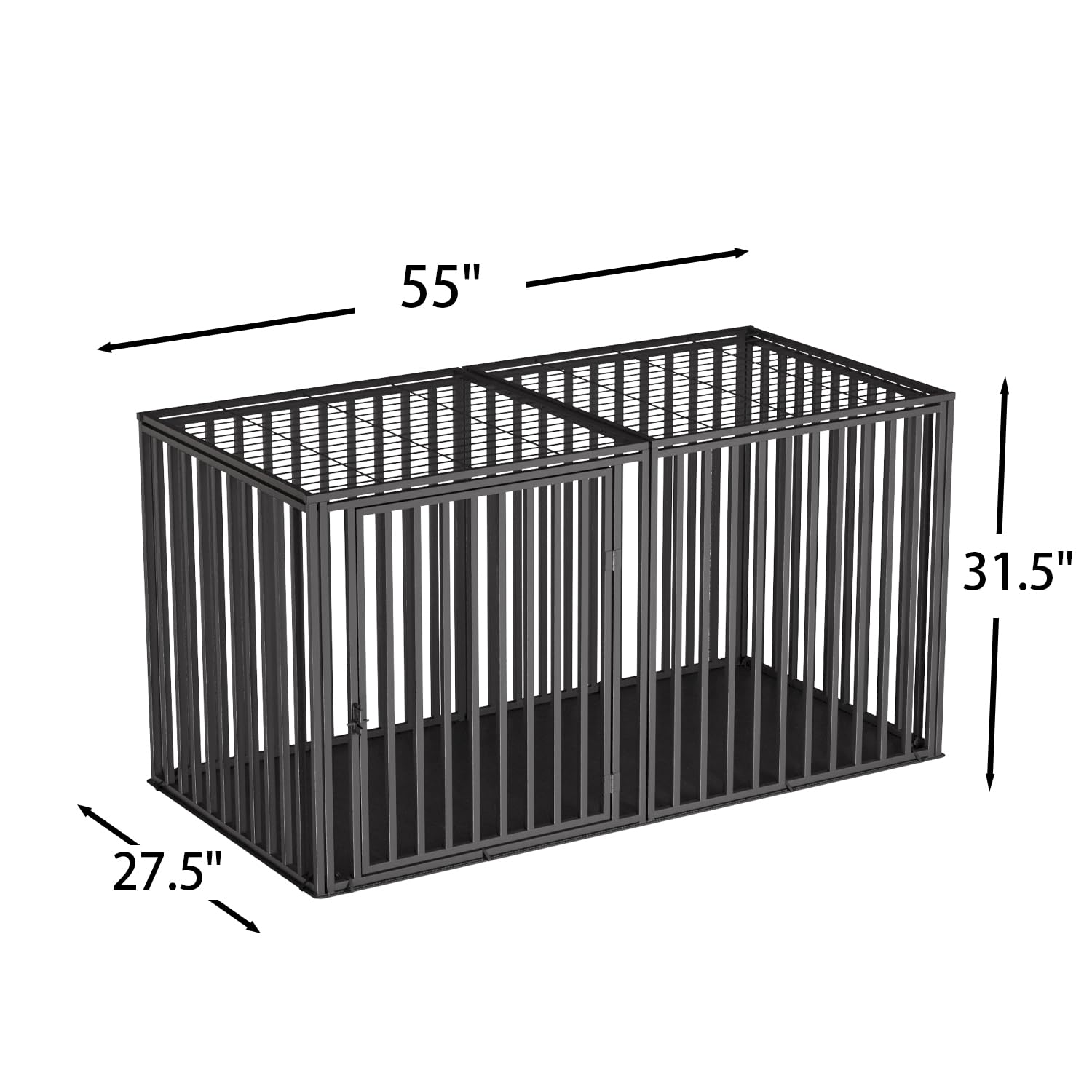LURIVA steel-tube crate front detail highlights anti-bite integrity for confident containment