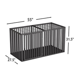 LURIVA steel-tube crate front detail highlights anti-bite integrity for confident containment