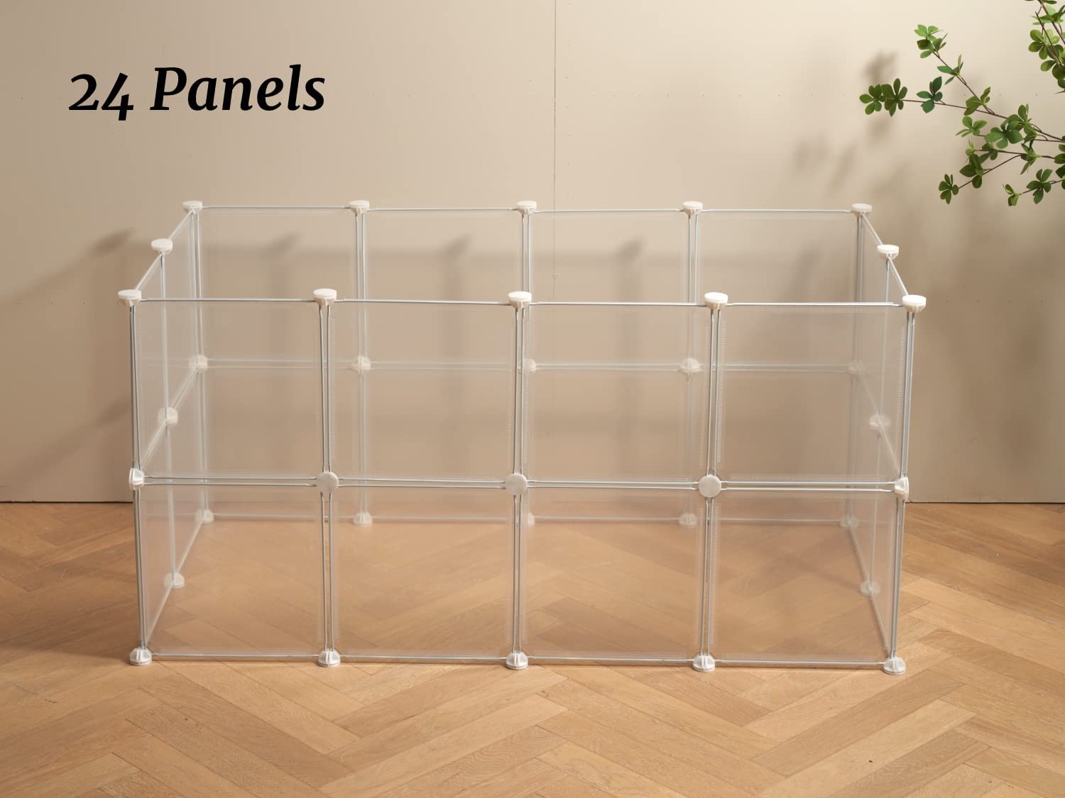 LURIVA transparent playpen outdoors enables supervised outdoor exploration.