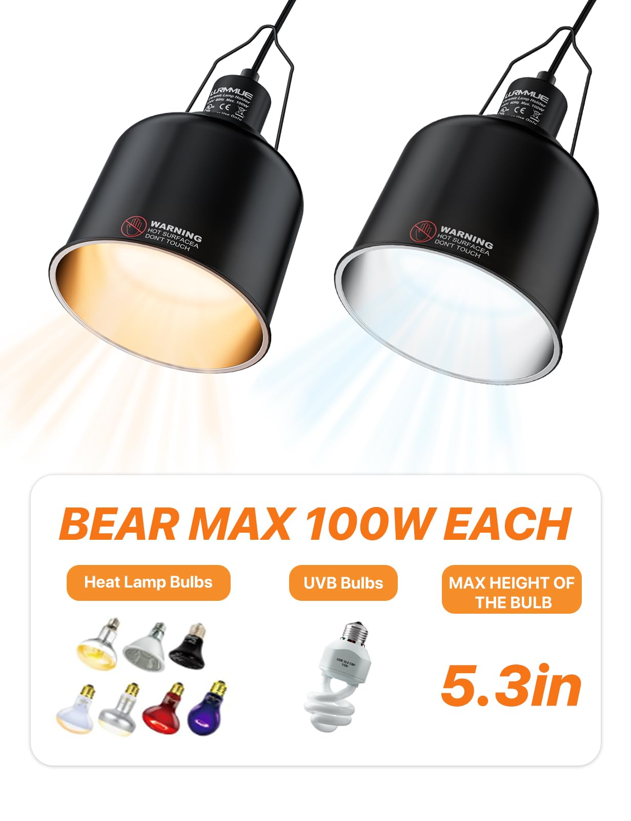 LURMMUE 2-pack ceramic-socket view showcases durable high-temperature performance