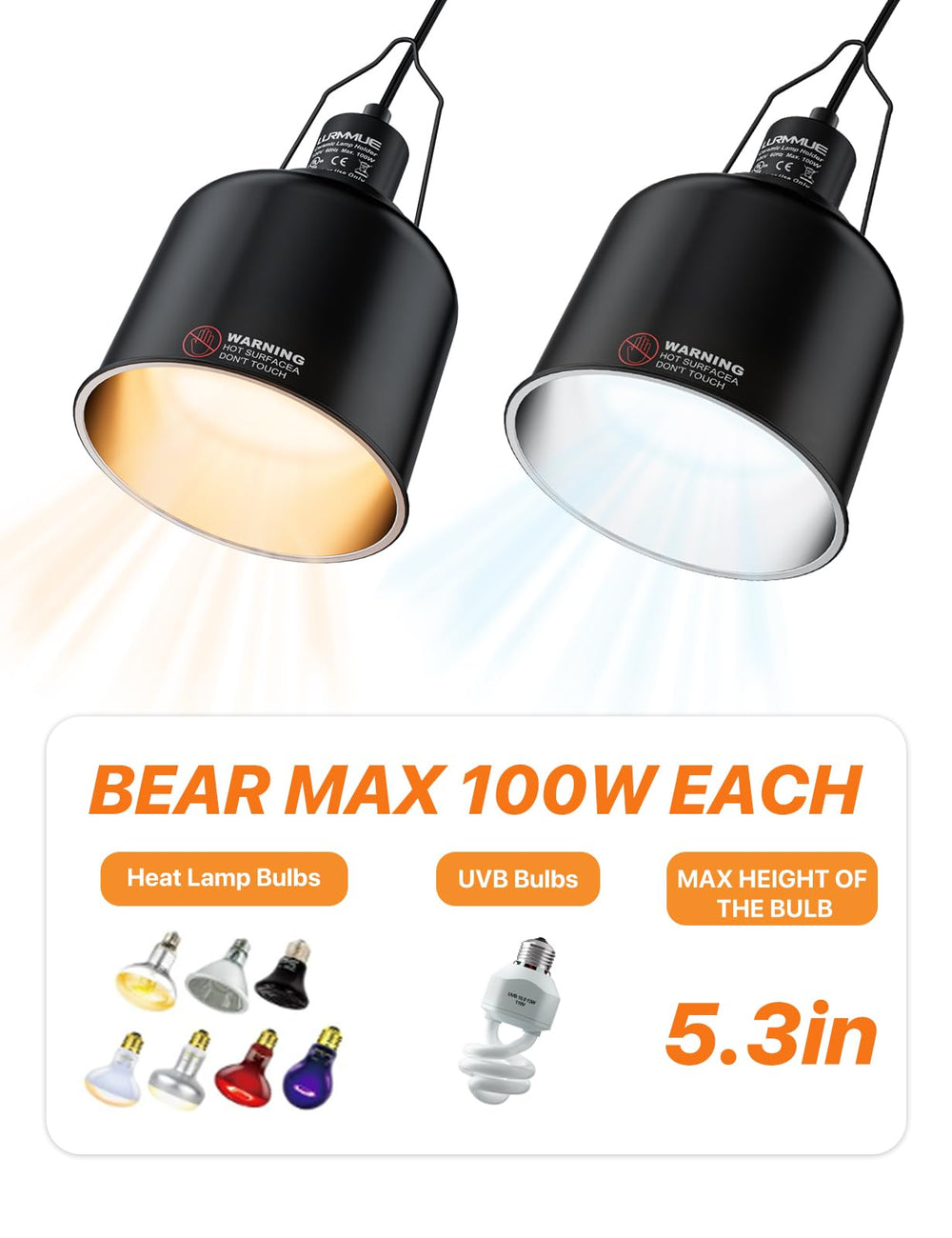 LURMMUE 2-pack ceramic-socket view showcases durable high-temperature performance